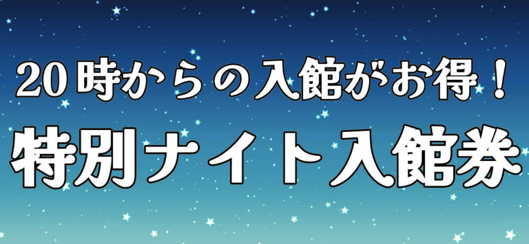 【期間限定】20時からの「特別ナイト入館券」