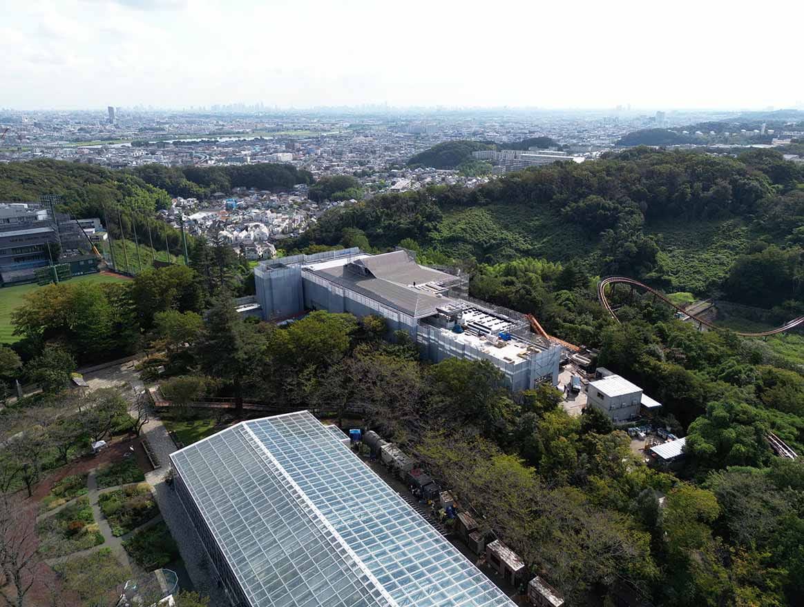 建設中の花景の湯（9月15日時点）