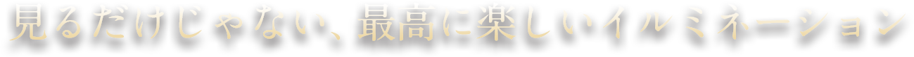 見るだけじゃない、最高に楽しいイルミネーション