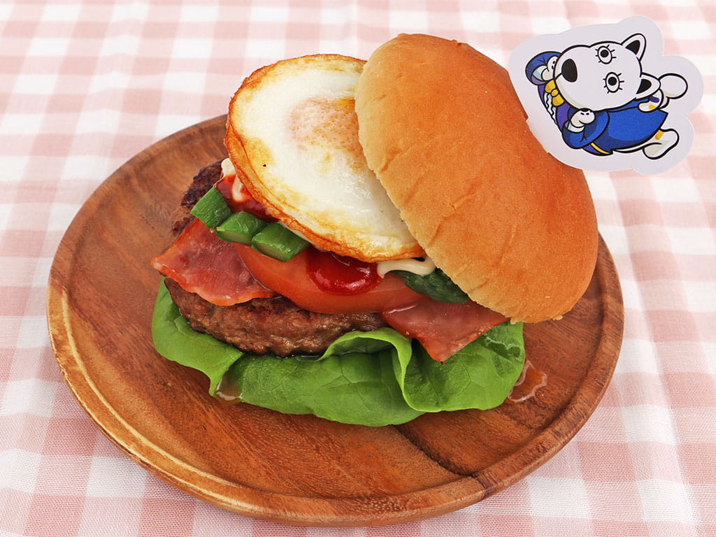 春のベーコンエッグアスパラバーガー